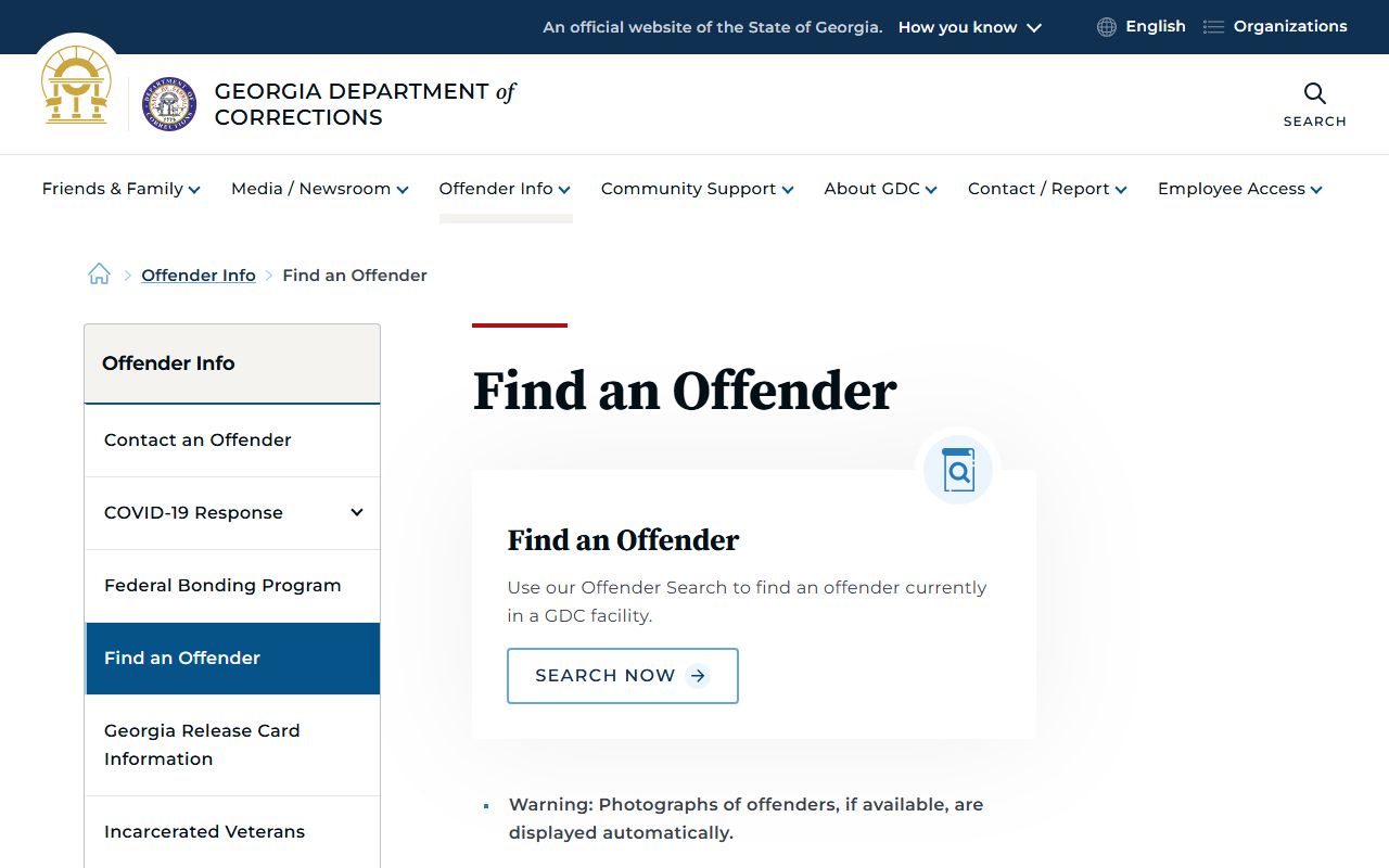 Quitman County inmate population GDC offender locator search