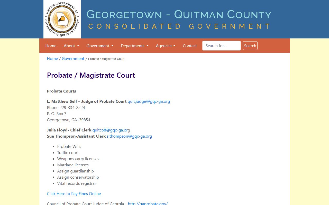 Quitman County court records after arrest Magistrate Court warrant information